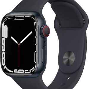 Apple Watch Series 7 GPS + Cellular, 45mm Midnight Aluminum Case with Midnight Sport Band - Regular (Renewed)