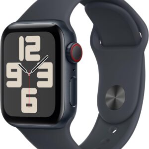 Apple Watch SE (2nd Gen) [GPS + Cellular 40mm] Smartwatch with Midnight Aluminum Case with Midnight Sport Band S/M. Fitness and Sleep Trackers, Crash Detection, Heart Rate Monitor, Retina Display
