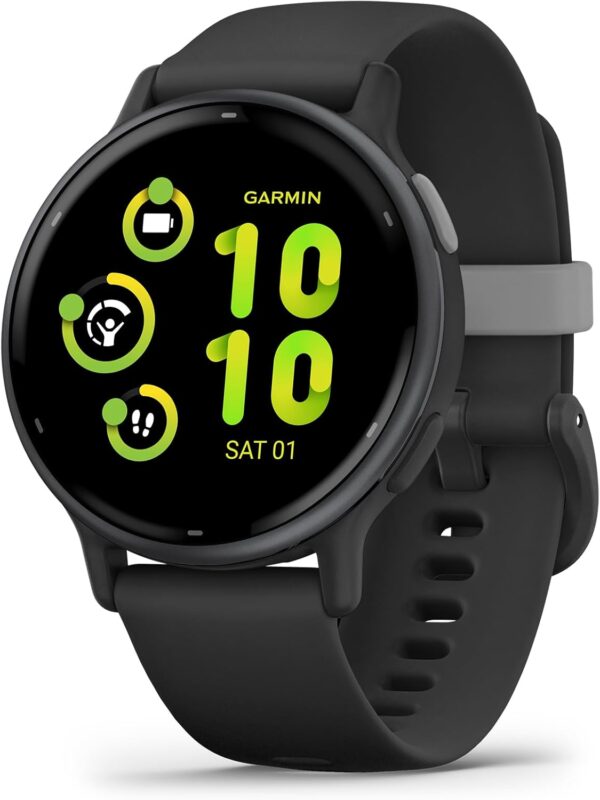 Garmin Vívoactive 5, Health and Fitness GPS Smartwatch, AMOLED Display, Up to 11 Days of Battery, Slate Aluminum Bezel with Black Case and Silicone Band