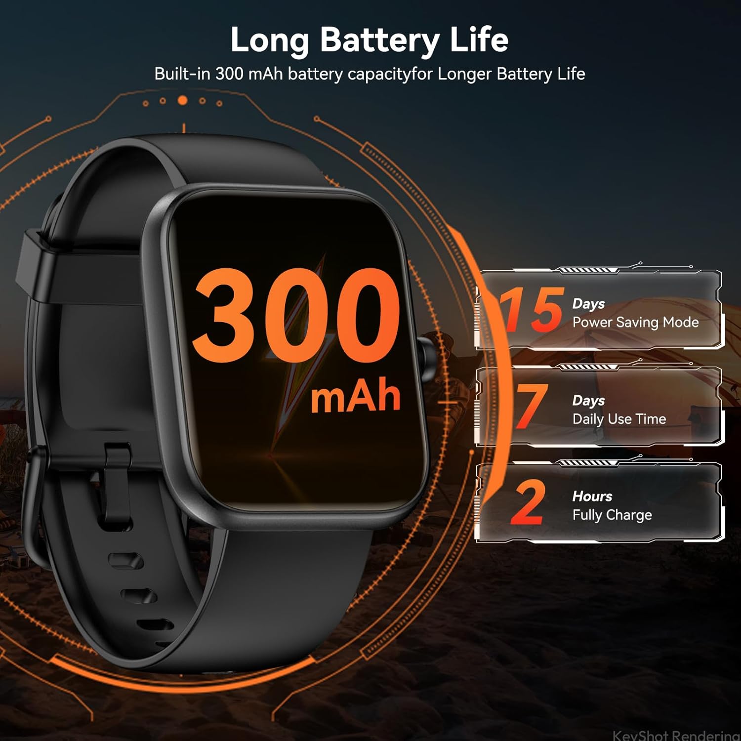 Smart Watch with Alexa Built-in, 1.83" HD Touchscreen Fitness Tracker, Bluetooth Notifications/Calls, IP68 Waterproof, 120+ Sport Modes, 24/7 Heart Rate & Sleep Monitor for iPhone Android iOS (Black) - Image 7