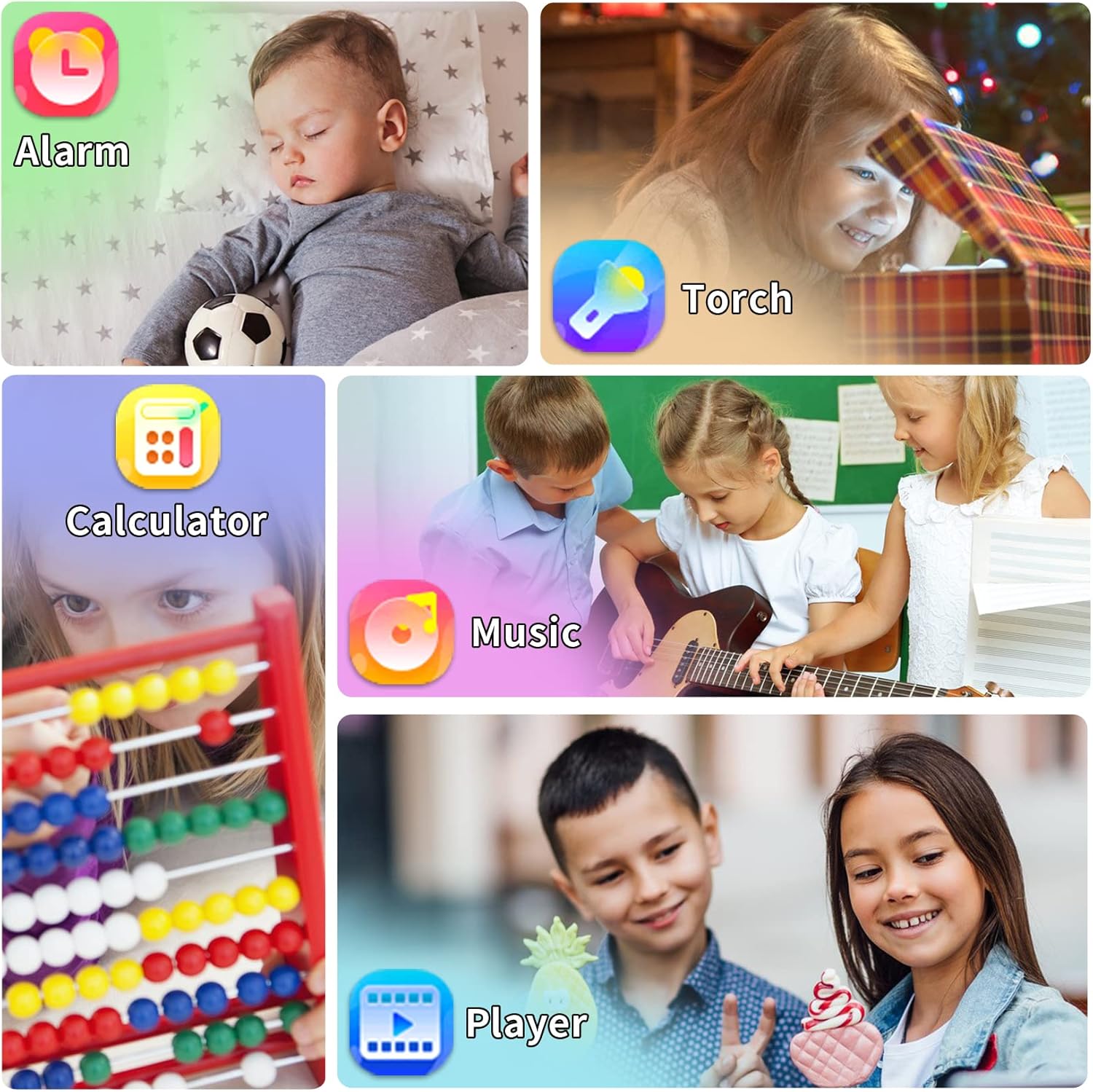 Phyulls Smart Watch for Kids with 39 Games Alarm Clock, Touchscreen, Calendaring Camera Music Player Time Display Video & Audio Recording, Toys for 3-12 Years Old Boys - Image 6